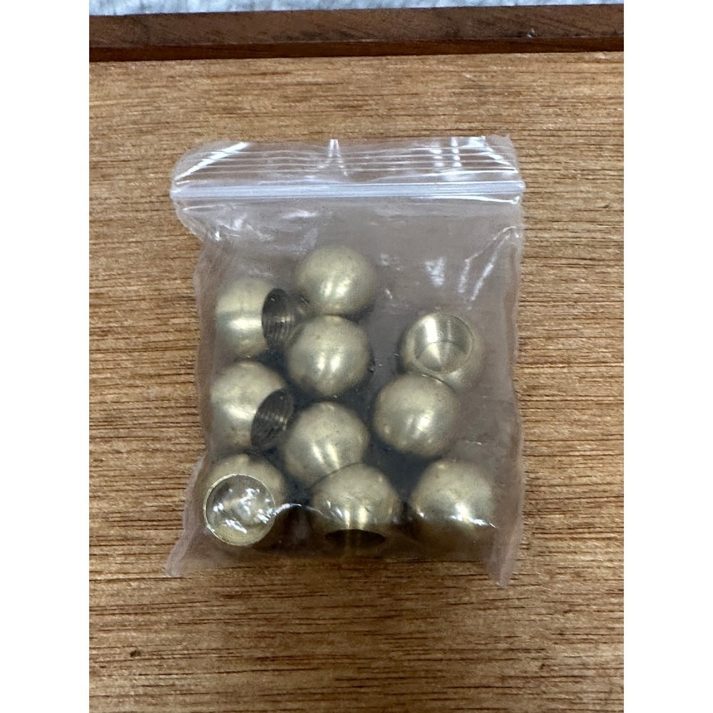 Unbranded Lamp Finials M10x1 16mm Threaded Brass Ball Lighting Parts 10 Pack